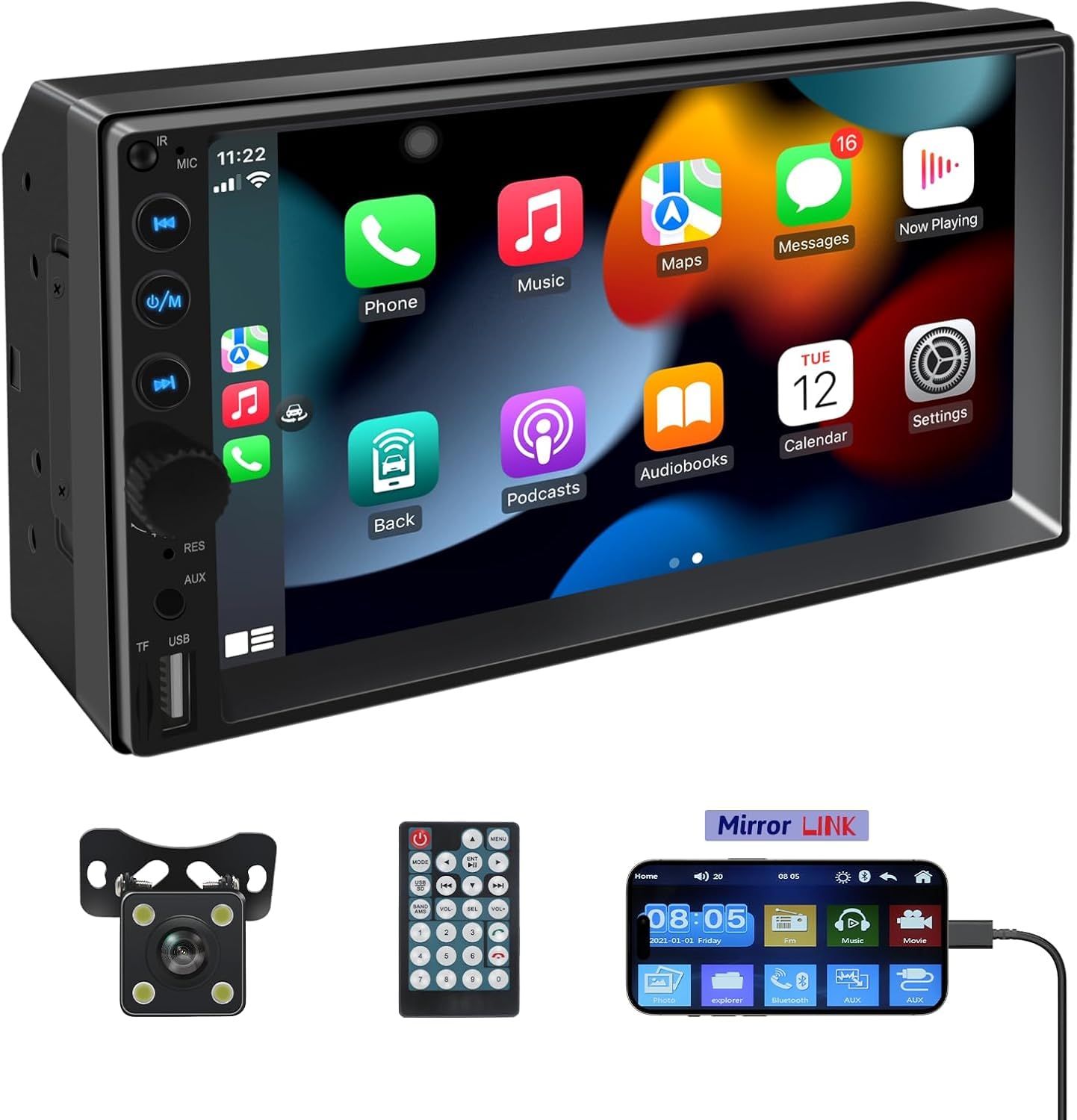 Amazon.com: Double Din Car Stereo with Bluetooth,7 Inch